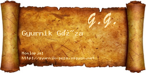 Gyurnik Géza névjegykártya